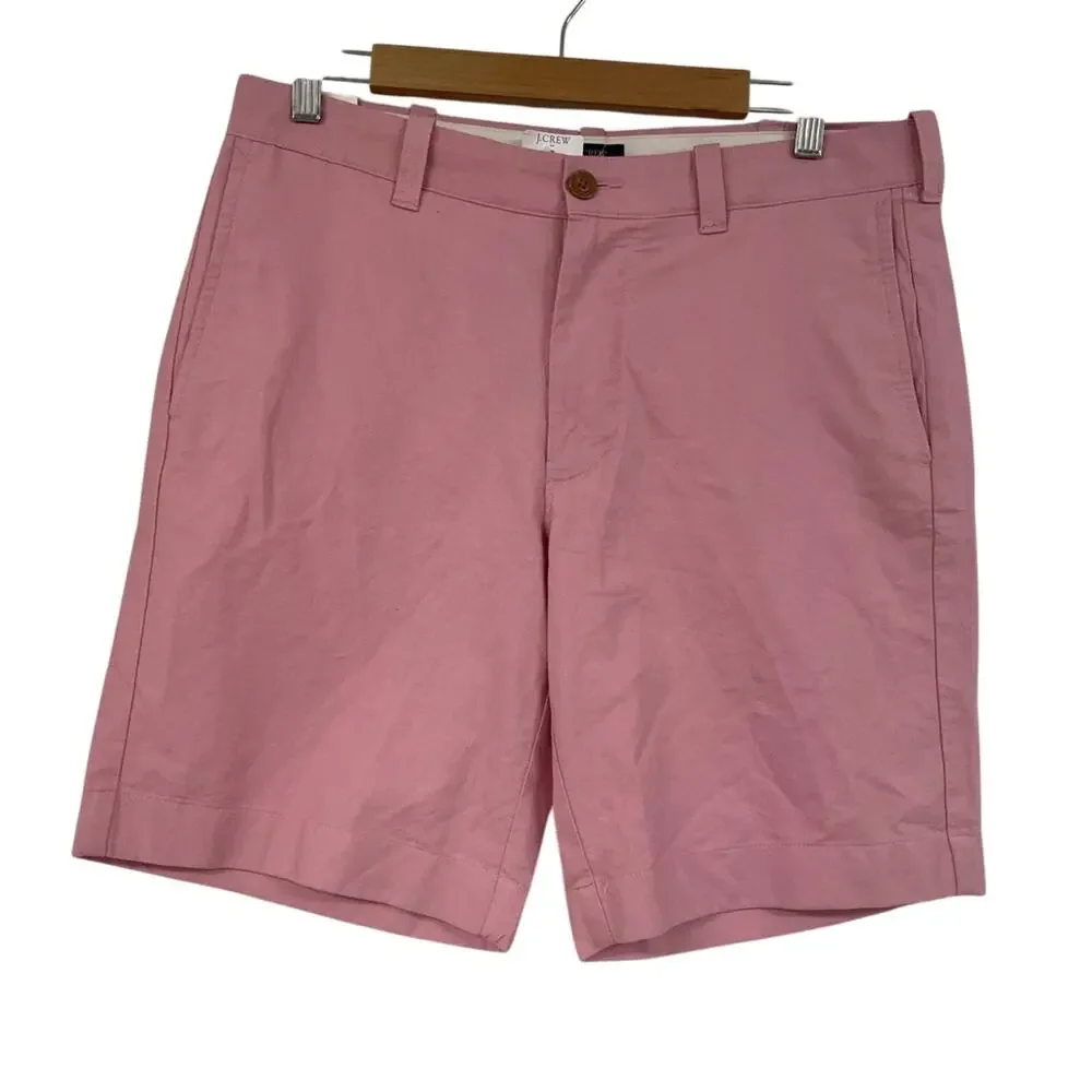 J Crew Sunwashed Oxford Chino Shorts Pink Mens Casual 32W Preppy Golf
